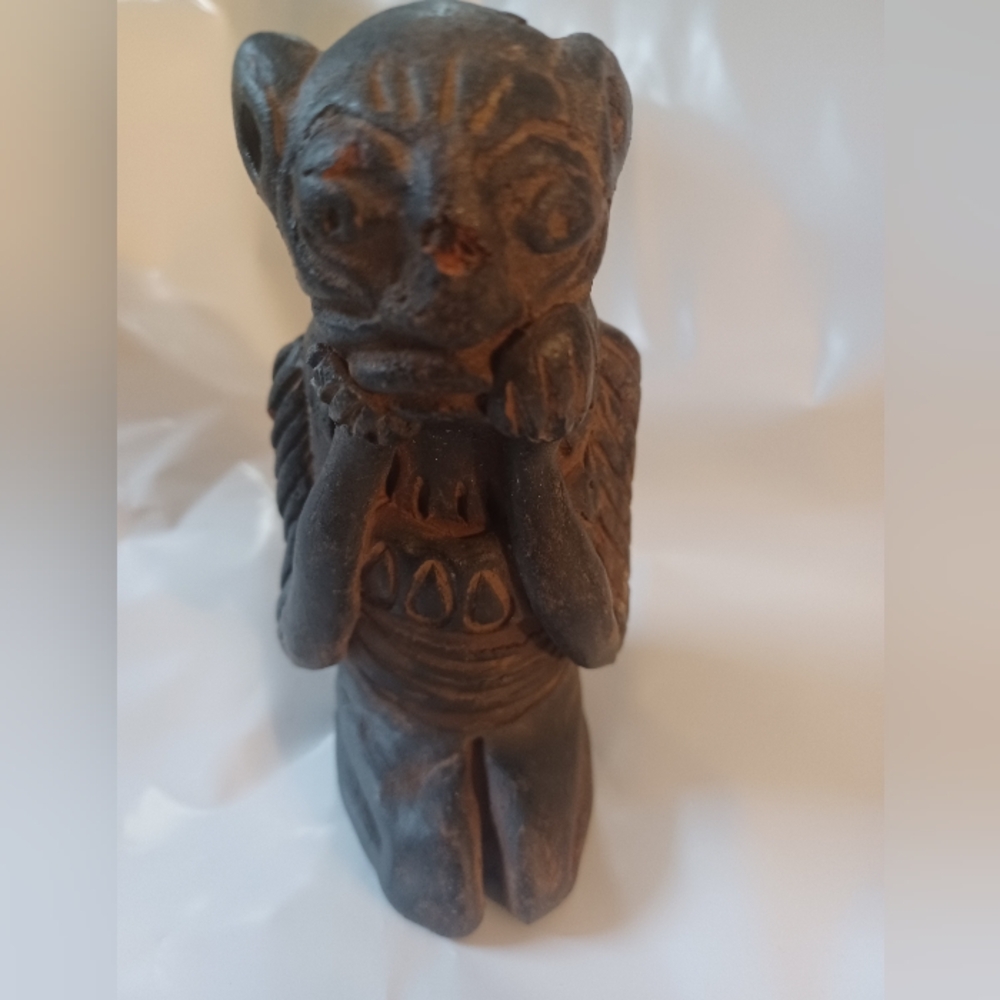 Antique Tibetan Clay monkey pipe incense burner very old